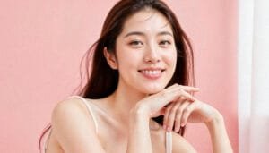 close up woman doing korean skincare